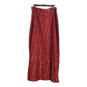 Plaid Red Maxi Skirt